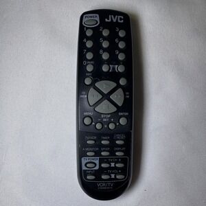 JVC 076N0ES010 VCR TV Remote Control Black OEM Replacement Controller